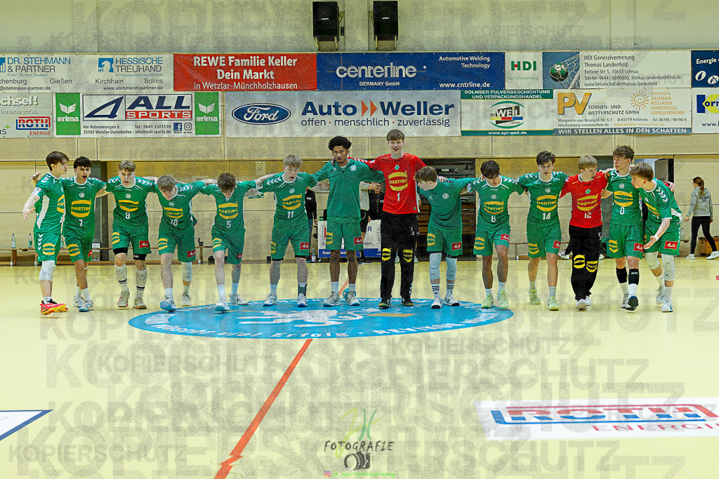 mJB Pokalrunde dt. Meisterschaft, TV Hüttenberg - TSV GWD Minden | mJB Pokalrunde dt. Meisterschaft, TV Hüttenberg - TSV GWD Minden am 15.03.2025 in Münchholzhausen (Sporthalle Münchholzhausen)Photo © 2025 - Jörg Heinrich - Realisiert mit Pictrs.com