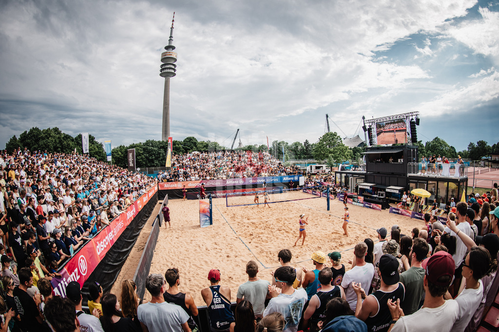 Beachvolleyball | Frauen | Allianz German Beach Tour 2025 | Tourstop München | 06.07.2025 | Das ausverkaufte Stadion