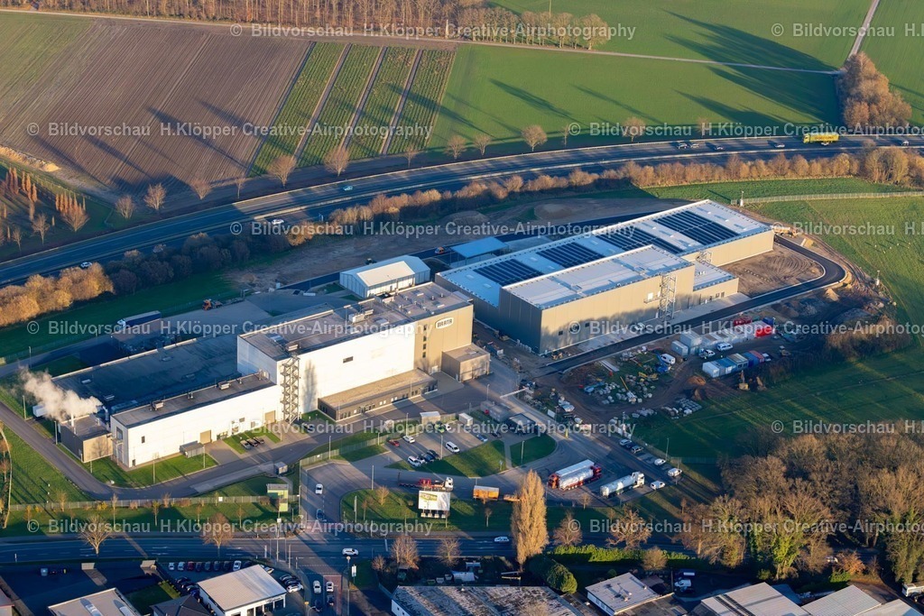 Luftbilder Nettetal-8033 | Luftbildfotografie Lebensmittel- Hersteller der BRATA Produktions- und Vertriebsgesellschaft KG in Nettetal im Bundesland Nordrhein-Westfalen, Deutschland - Realisiert mit Pictrs.com