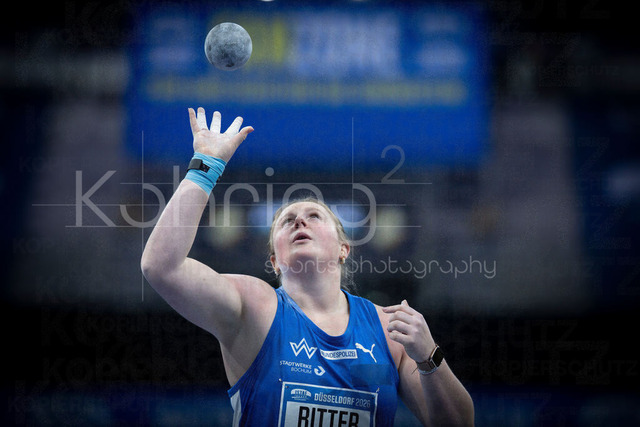 ISTAF Indoor; Duesseldorf, 24.01.2026 | DUESSELDORF, GERMANY - JANUARY 24:  Julia Ritter (GER) during the shot put competition of the ISTAF Indoor Dusseldorf at PSD Bank Dome on January 24, 2026 in Duesseldorf, Germany. 