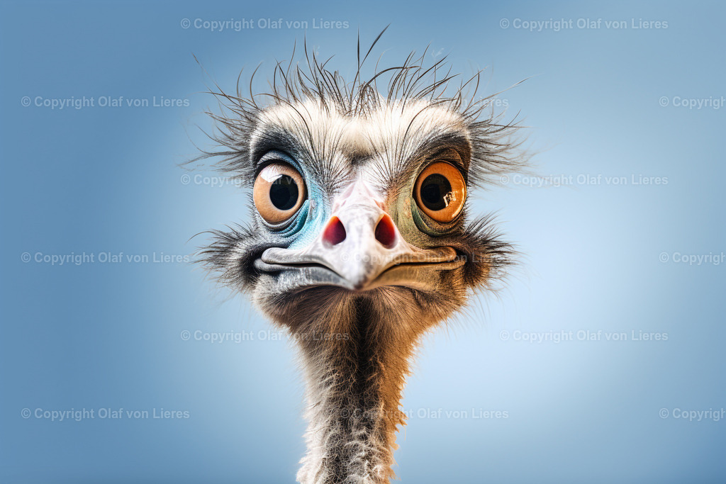 Vogelstrauss mit Blickkontakt | haariger Strauss