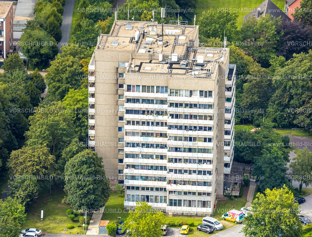 Ahlen230803357-2 | Luftbild, uftbild, Hochhaus Am Stockpiper mit Sendemasten, Ahlen, Ruhrgebiet, Nordrhein-Westfalen, Deutschland
