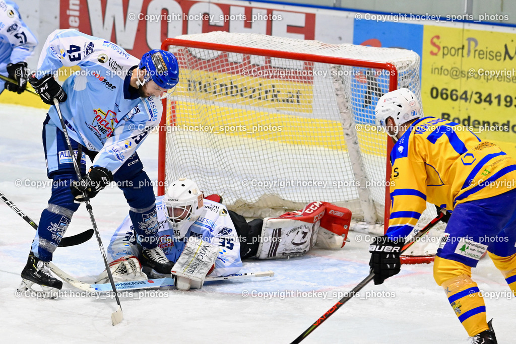 ESC Steindorf vs. EHC Althofen 22.2.2023 | #43 Oraze Martin, #35 Mayrobnig Marco, #77 Waldner Philipp