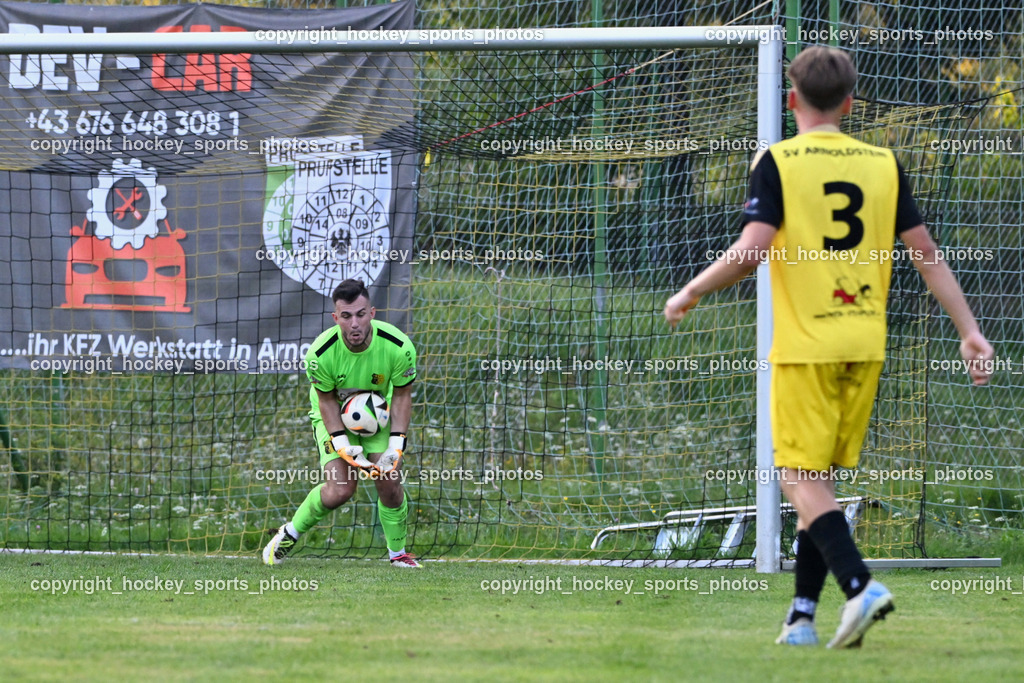 SV Arnoldstein vs. URC Thal Assling | #1 Moritz Zimmermann SV Arnoldstein, #3 Marco Knezevic SV Arnoldstein, SV Arnoldstein vs. URC Thal Assling, SV Arnoldstein vs. URC Thal Assling am 09.08.2025 in Arnoldstein (Waldparkstadion Arnoldstein), Austria, (Photo by Bernd Stefan)