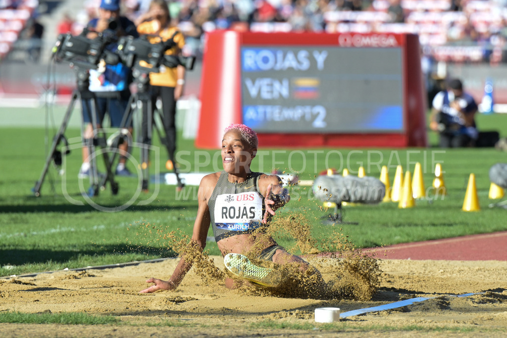 Leichtathletik: Weltklasse Zürich | 08.09.2022, Zürich, Letzigrund, Leichtathletik: Weltklasse Zürich, ROJAS Yulimar (VEN) im Dreisprung der Frauen. - Realisiert mit Pictrs.com