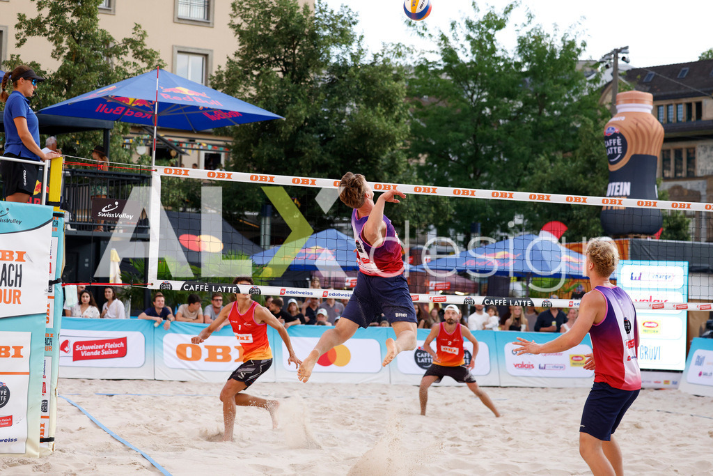Obi BeachTour 2026 - Basel | BASEL, SWITZERLAND - JULY 18: FLORIAN BREER (SUI) during the Obi BeachTour 2026 match between MASSEREY / SCHNEGG (SUI) and BREER / KÄLIN (SUI) at Barfüsserplatz on July 18, 2026 in Basel, Switzerland. - Realisiert mit Pictrs.com