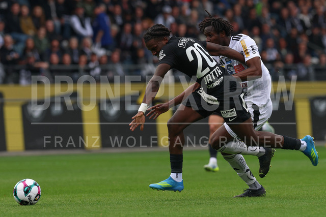 SK Puntigamer Sturm Graz vs TSV Egger Glas Hartberg – Championship Group    | Graz, Austria, 12.Apr.26 - SOCCER - ADMIRAL Bundesliga, SK Puntigamer Sturm Graz vs TSV Egger Glas Hartberg. The image shows Seedy Jatta (STU) and Habib Anas Coulibaly (Hartberg).    