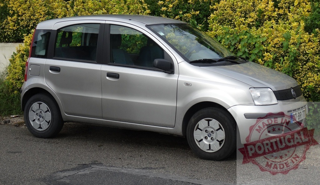 Fiat Panda city car parked on a paved street | Fiat Panda, a silver city car, parked outdoors with green foliage in the background - Realisiert mit Pictrs.com