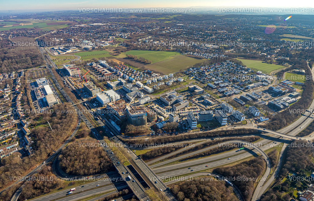 Dortmund230200642 | Luftbild, Stadtkrone Baustelle, Neubau Direktion Continentale, adesso, Straßenkreuz Stadtkrone B1 und B236, Schüren, Dortmund, Ruhrgebiet, Nordrhein-Westfalen, Deutschland