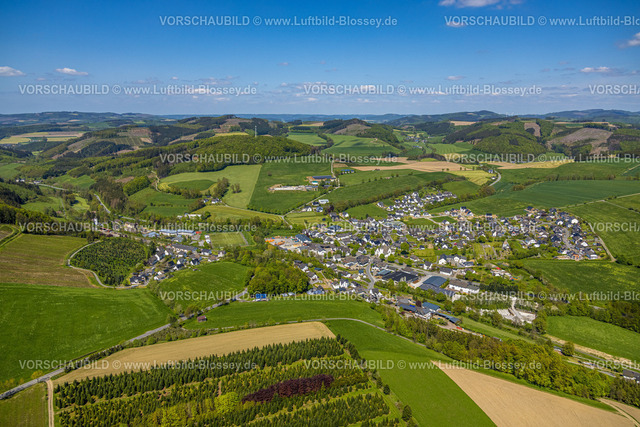 Schmallenberg230505941 | Luftbild, Ortsansicht Ortsteil Dorlar, Hügellandschaft, Schmallenberg, Sauerland, Nordrhein-Westfalen, Deutschland