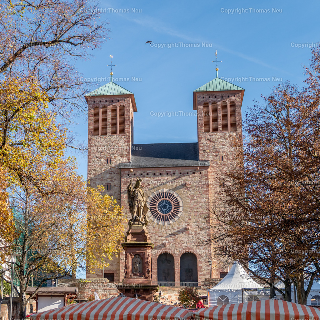 Marktplatz -Bensheim-Marktbrunnen-Kirche-Sankt_Georg--001-Fotografie_Thomas_Neu | Marktplatz mit Marktplatzbrunnen und Sankt Georg, ,, Bild: Thomas Neu