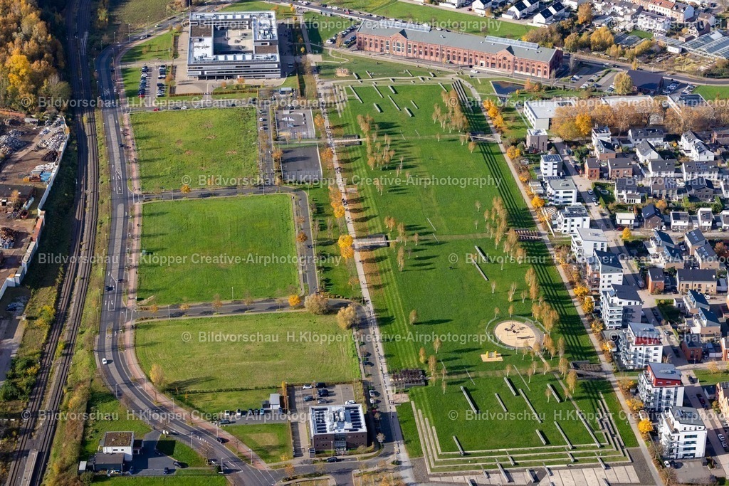 Luftbilder Alsdorf-7449 | Luftbildfotografie Gewerbegebiet " Anna-Park " entlang der Konrad-Adenauer-Allee am Anna Park in Alsdorf im Bundesland Nordrhein-Westfalen, Deutschland. - Realisiert mit Pictrs.com