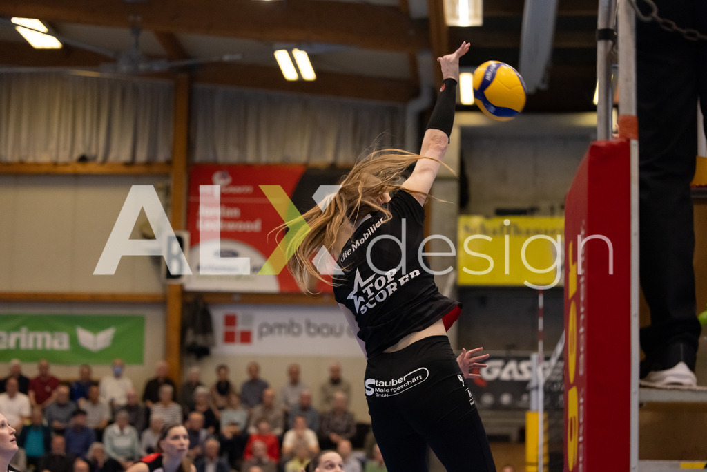 Volleyball I Frauen I Saison 2025-2026 I Volleyball NLA | Women I 1/2 Finals I  VC Kanti Schaffhausen - Sm'Aesch Pfeffingen I 22.03.2026 | 9 Jordan Lockwood (USA) (VC Kanti Schaffhausen) – Diagonal - Realisiert mit Pictrs.com