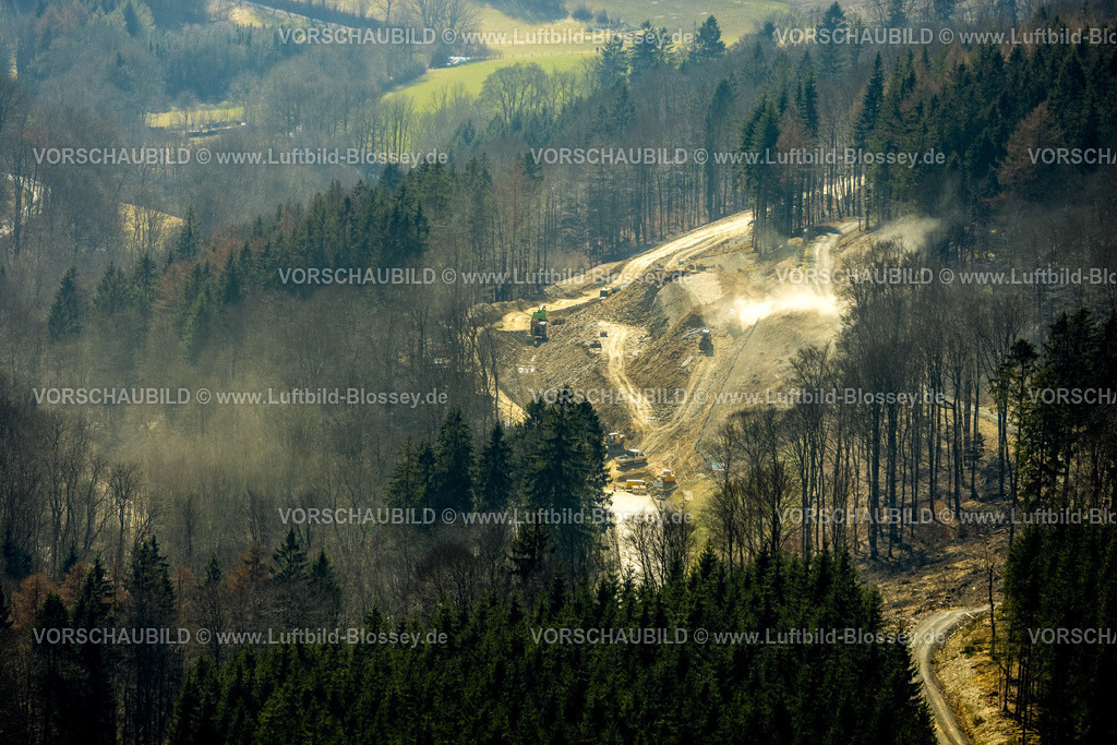 Schmallenberg220303833 | Luftbild, Bad Fredeburg, Baustelle und Neubau der Umgehungsstraße L776n im Ortsteil Fredeburg, Schmallenberg, Sauerland, Nordrhein-Westfalen, Deutschland