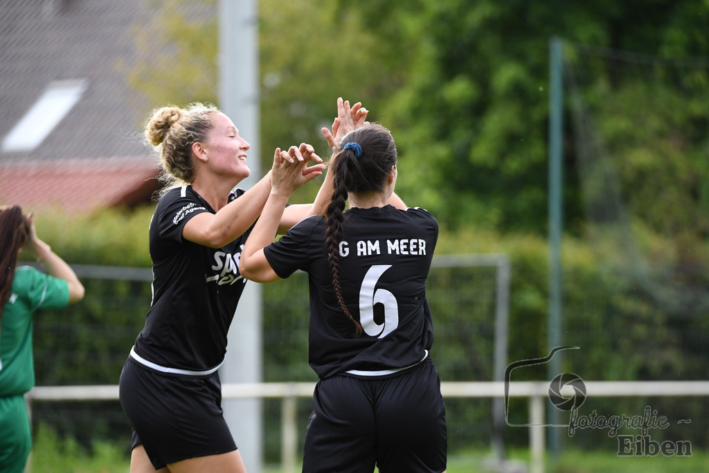 SG am Meer-TSV Abbehausen | Frauen Bezirksliga Nord; SG am Meer (schwarz)-TSV Abbehausen (grün) am 13.08.2023; in Gristede (), Photo: Philip Eiben 2023 - Realisiert mit Pictrs.com