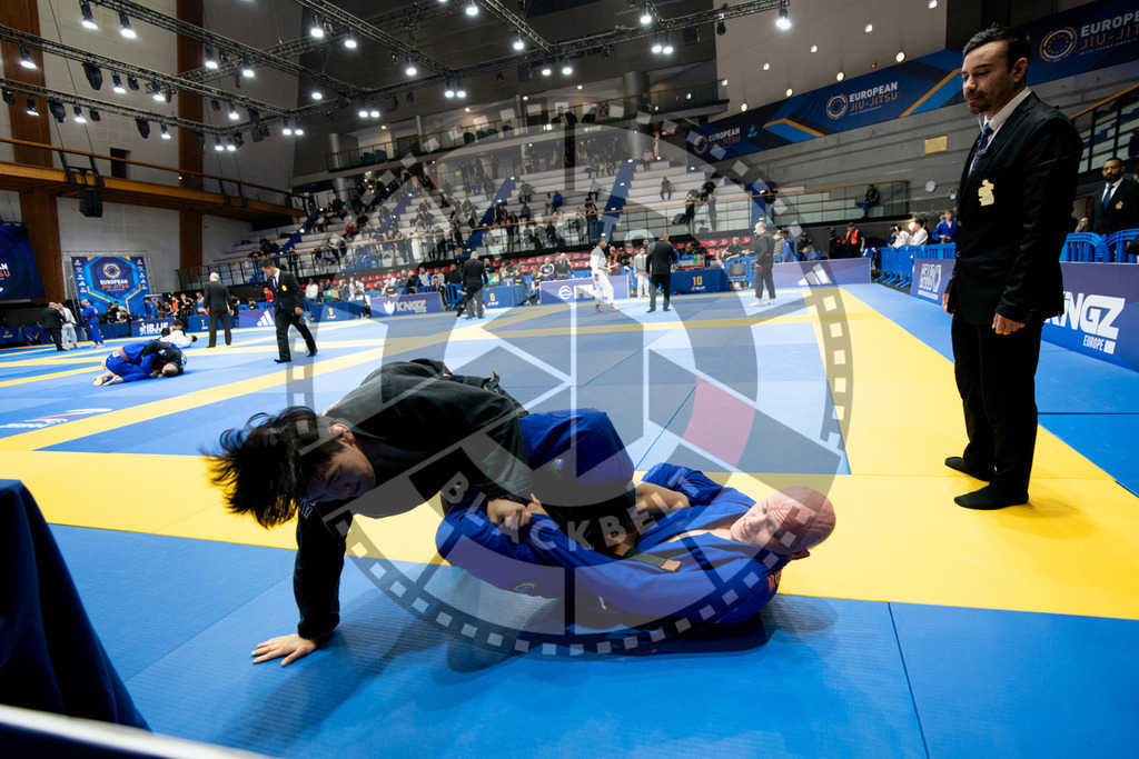 20240124PBB00213 | Fighters compete during the second day of the IBJJF European Championship in Paris, France, on January 24, 2024.