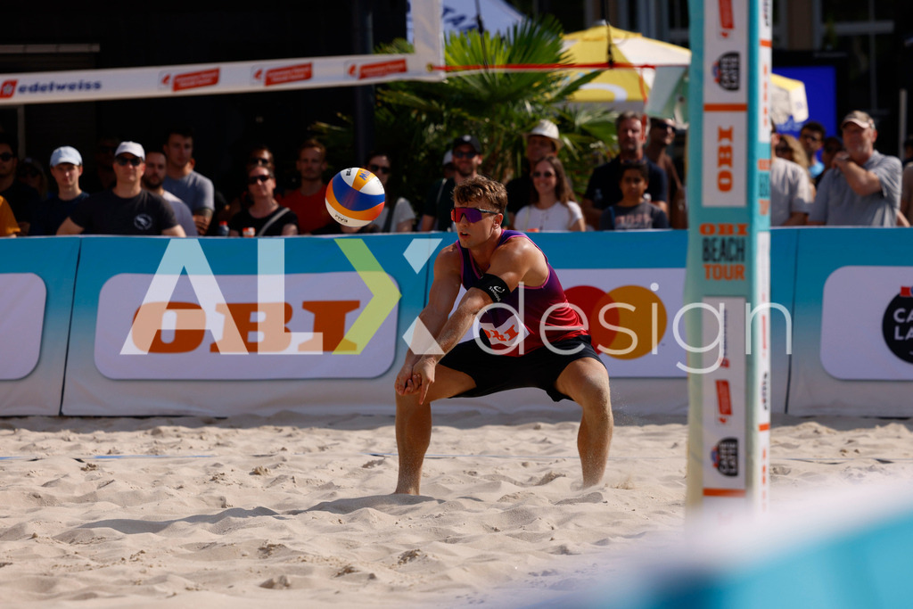 Obi BeachTour 2026 - Basel | BASEL, SWITZERLAND - JULY 19: FLORIAN BREER (SUI) during the Obi BeachTour 2026 match between DILLIER / FLÜCKIGER (SUI) and BREER / KÄLIN (SUI) at Barfüsserplatz on July 19, 2026 in Basel, Switzerland. - Realisiert mit Pictrs.com