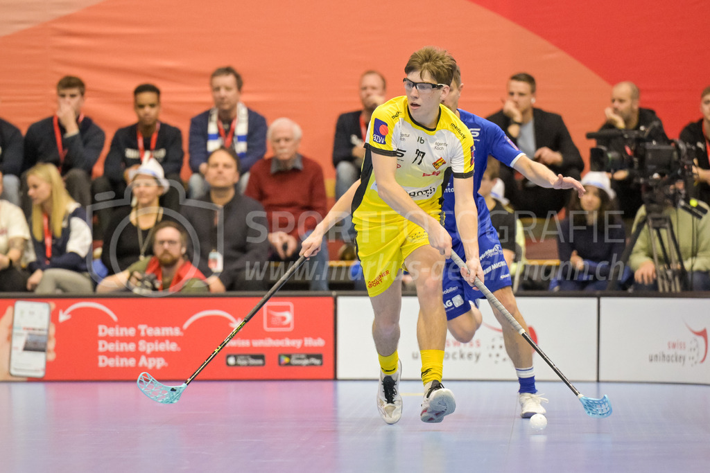 Zug United vs HC Rychenberg - 22. February 2025 | Zug United vs HC RychenbergSporthalle Wankdorf, BernNicola Hocevar (#77 HC Rychenberg Winterthur).Bild: Sportfotografie Markus Aeschimann | www.markus-aeschimann.ch - Realisiert mit Pictrs.com