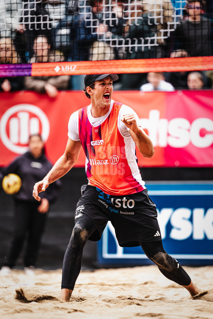 Beachvolleyball | Männer | Allianz German Beach Tour 2026 | Tourstop Düsseldorf | 17.05.2026 | Tristan Fröbel jubelt