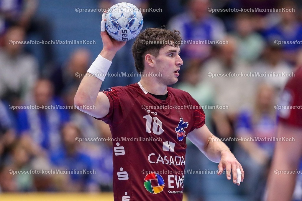Gum25042501064 | 25.04.2025, Handball, HBL, VfL Gummersbach - 1. VfL Potsdam, Schwalbe-Arena: Elias Kofler (VfL Potsdam #10) 