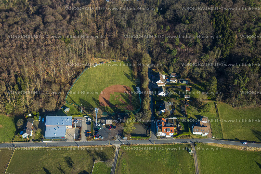 Witten240103107 | Luftbild, Sportplatz Witten Kaker Lakers Baseballverein, Feuerwehr Witten Standort "Hölzer", Durchholz, Witten, Ruhrgebiet, Nordrhein-Westfalen, Deutschland