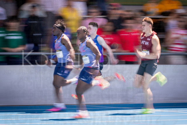 Juniorengala 2026; Mannheim, 13.06.2026 | MANNHEIM, GERMANY - JUNE 13, 2026 :  Mathew Ajayi (GBR/Great Britain &amp; N.I.)  and Dylan Williams (GBR/Great Britain &amp; N.I.) competing in the men’s 100m during the Juniorengala 2026 at Michael-Hoffmann-Stadion on June 13, 2026 in Mannheim, Germany.
