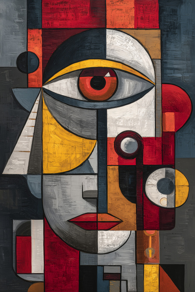 2508028 - Abstraktes Gesicht | Bestelle dieses abstrakte Gemälde als hochwertigen Kunstdruck, z.B. auf Leinwand oder hinter Acrylglas in vielen Formaten mit versandkostenfreier Lieferung innerhalb Deutschlands.