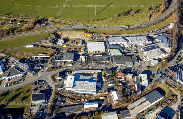 Schmallenberg230205479 | Luftbild, Baustelle und Neubau, Am Einheit Bundesstraße B236, Schmallenberg, Sauerland, Nordrhein-Westfalen, Deutschland