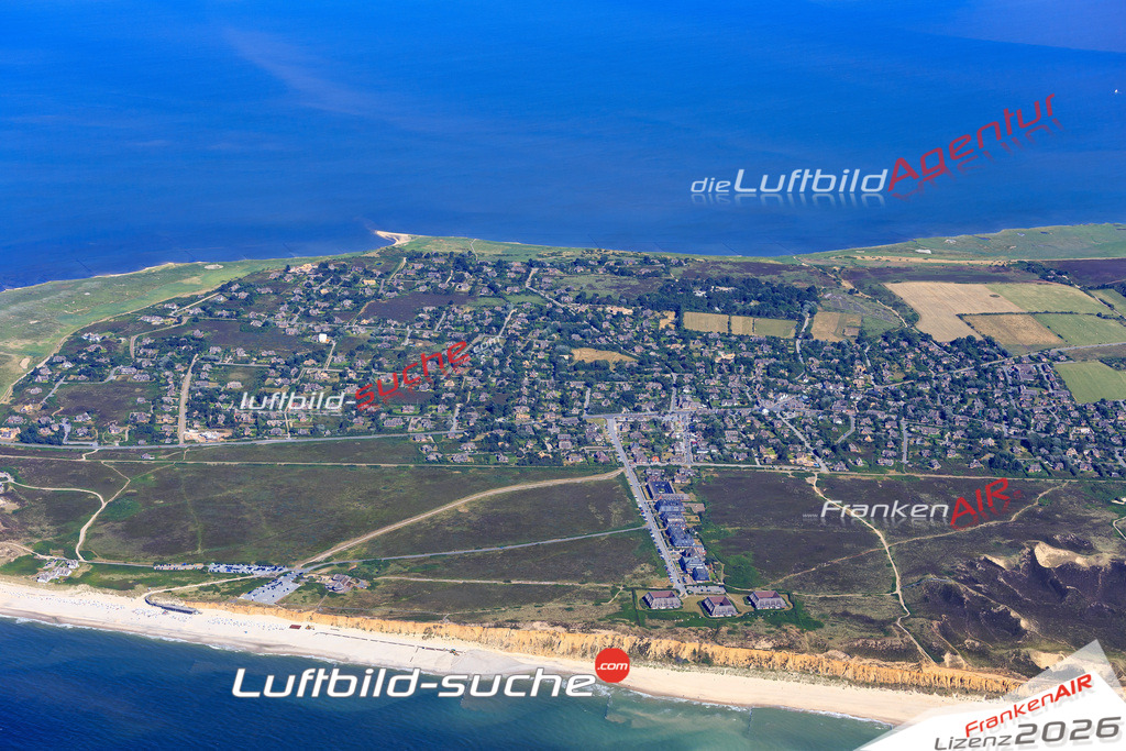 Die Luftbildaufnahme Kampen - Sylt wurde 2018 mittels Flugzeug (keine Drohne) erstellt. Perfekte Schärfe und Druck- Auflösung- Garantiert!