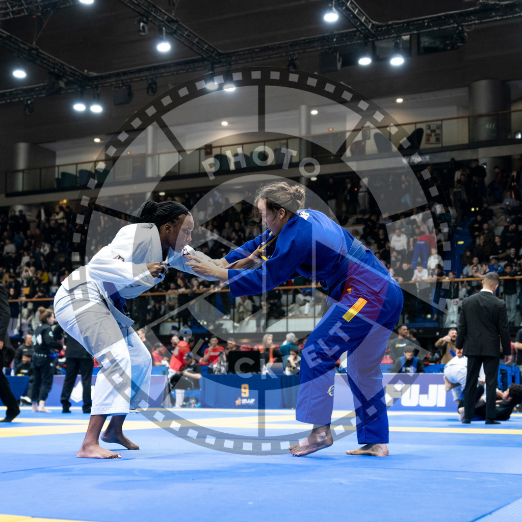 20240121PBB6300 | Fighters compete during the second day of the IBJJF European Championship in Paris, France, on January 21, 2024.