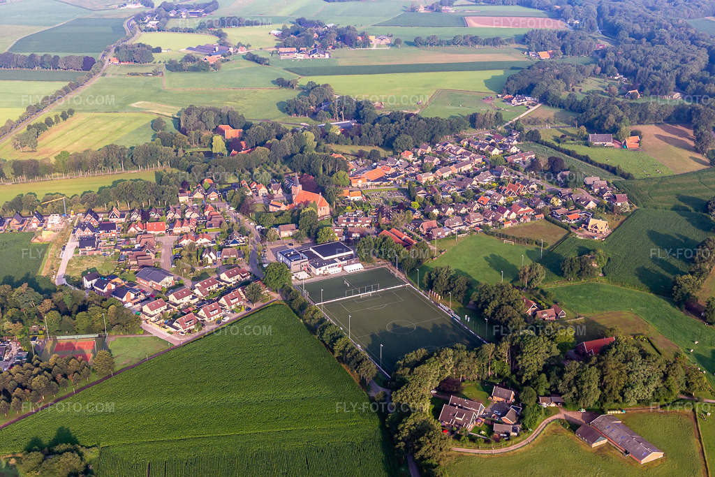 Aerial view: View of the town in Buurse in the state Overijssel, Netherlands.Photo: IMG_008197.jpg taken on 07/18/2020 by Werner Riehm/FLY-FOTO.comResolution of the original: 5472 x 3648 px