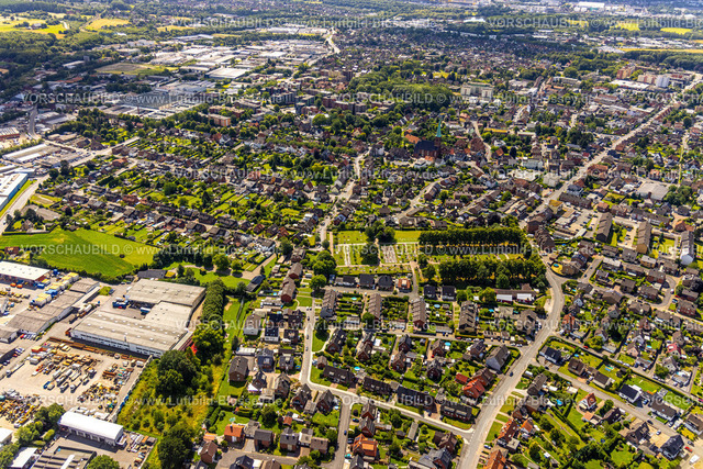 Hamm240705924 | Luftbild, Friedhof Hövel Gräberfeld, Wohngebiet Bockum-Hövel, Hamm, Ruhrgebiet, Nordrhein-Westfalen, Deutschland