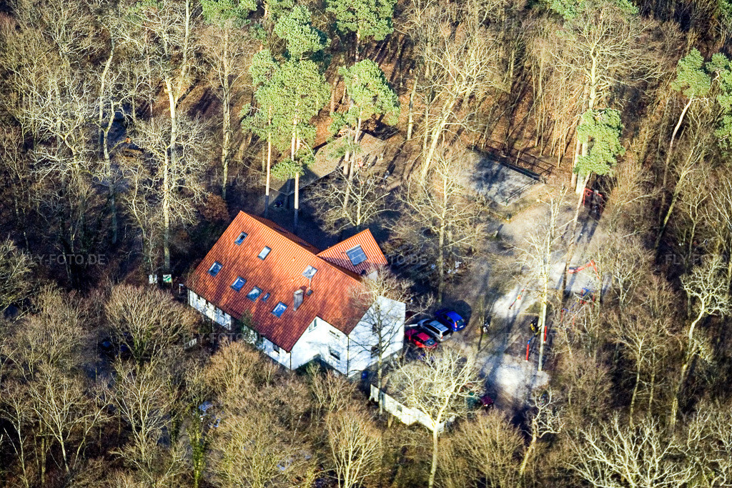 Luftbild: Naturfreundehaus Bienwald in Kandel im Bundesland Rheinland-Pfalz in Deutschland. Foto: IMG_5417.jpg vom 18.02.2007 durch Werner Riehm/FLY-FOTO.de