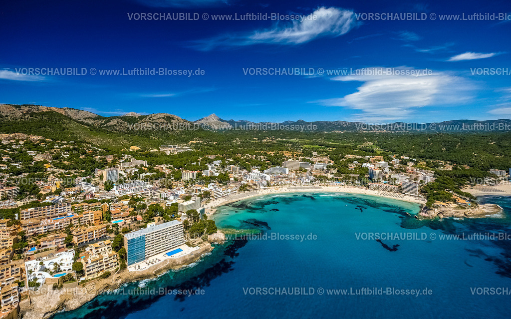 Mallorca230400180Paguera | Luftbild, Hotels am Strand, Platja de Palmira, Playas de Paguera, CalviaÂ , Balearen, Mallorca, Balearische Inseln, Spanien