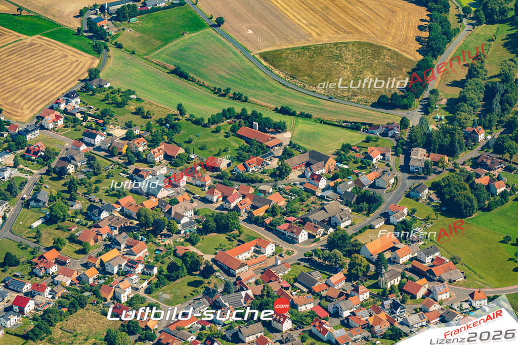 Luftaufnahme Ausbach Hohenroda - Die Luftaufnahme wurde 2025 vom UL-Flugzeug heraus erstellt ( ohne Drohne ) - Hochauflösende Luftaufnahme - für professionelle Ausdrucke geeignet. Die Geschenkidee !Mit Lizenz und Bildrechte bestellbar