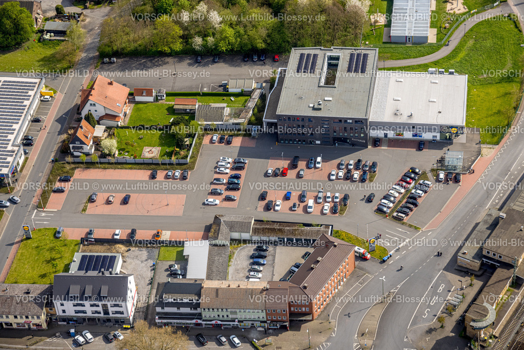 Boenen230404686 | Luftbild, Rathaus, Einkaufszentrum Poststraße, Am Bahnhof, Altenbögge, Bönen, Ruhrgebiet, Nordrhein-Westfalen, Deutschland