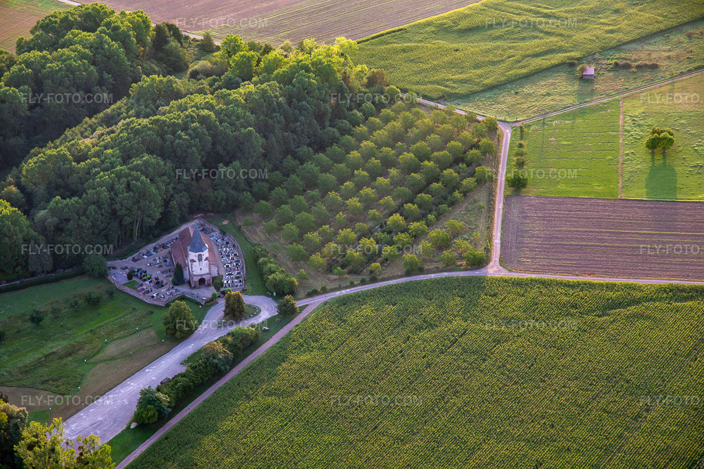 Aerial view: Église Saint-Pierre (dite « Dompeter ») - XIIème siècle in Molsheim in the state Bas-Rhin, France.Photo: IMG_138009.jpg taken on 08/19/2023 by Werner Riehm/FLY-FOTO.comResolution of the original: 5472 x 3648 pxCommunauté de paroisses Sainte Edith Stein