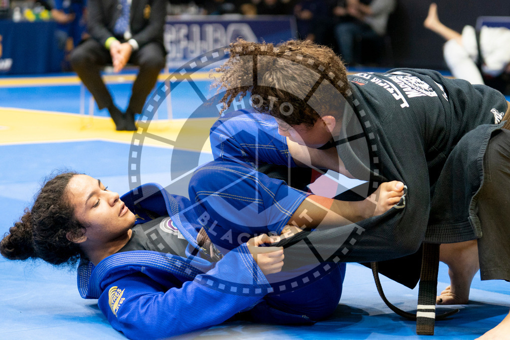 20240124PBB03212 | Fighters compete during the second day of the IBJJF European Championship in Paris, France, on January 24, 2024.
