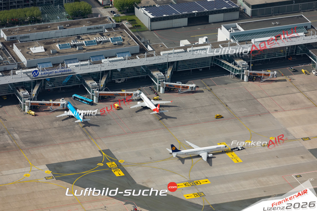 aktuelles Luftbild von Airport Nbg  - Luftaufnahme wurde 2019 von https://frankenair.de mittels Flugzeug (keine Drohne) erstellt.