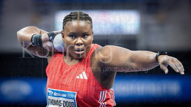 ISTAF Indoor; Duesseldorf, 24.01.2026 | DUESSELDORF, GERMANY - JANUARY 24: Danniel Thomas-Dodd (JAM), shot put, during the ISTAF Indoor Dusseldorf at PSD Bank Dome on January 24, 2026 in Duesseldorf, Germany. 