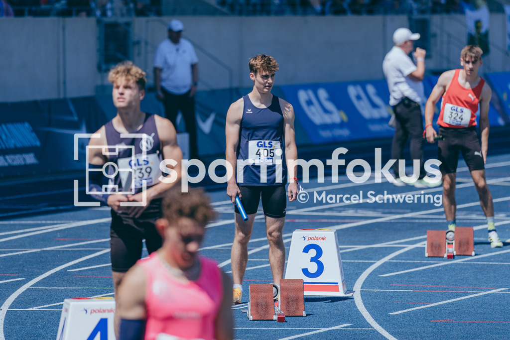 Deutsche Meisterschaften U20 / U16 2026 | Daniel Hartmann, SWC Regensburg, 405, 4x100-Meter-Staffel, Deutsche Meisterschaften der U20 &amp; U16 2026, Lohrheidestadion Bochum-Wattenscheid, 10.07.2026. Foto: Marcel Schwering / sportimfokus - Realisiert mit Pictrs.com