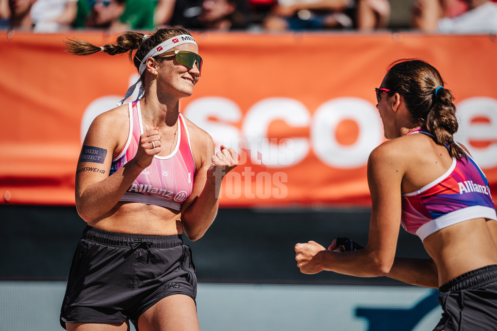 Beachvolleyball | Frauen | Allianz German Beach Tour 2024 | Tourstop Kühlungsborn | 10.08.2024 | Isabel Schneider freut sich