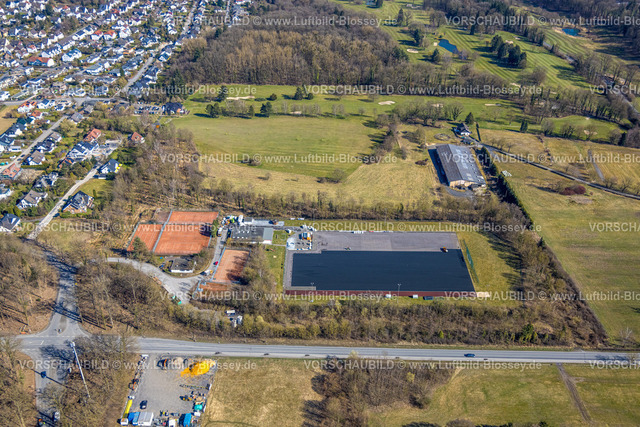 Arnsberg250305548 | Luftbild, Fußballstadion Sanierung des SV 1919 Herdringen und Tennisplätze in Herdringen, Arnsberg, Sauerland, Nordrhein-Westfalen, Deutschland