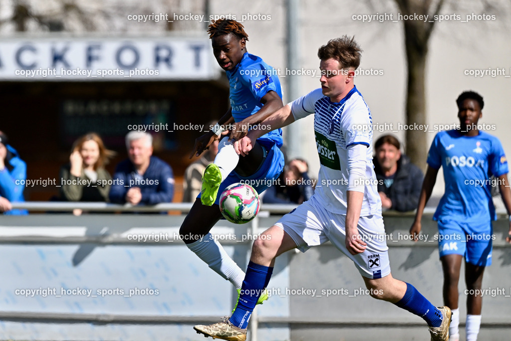 SAK vs. Dellach Gail | #8 Issa Diakite SAK, #18 Marco Lesiak Dellach Gail, SAK vs. Dellach Gail, SAK vs. Dellach Gail am 22.03.2025 in Klagenfurt (Sportpark Welzenegg), Austria, (Photo by Bernd Stefan)