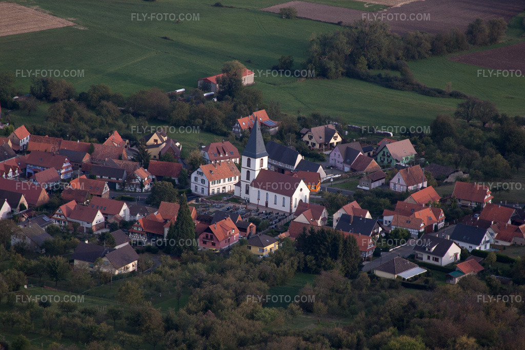 Aerial view: View of the town in Morsbronn-les-Bains in the state Bas-Rhin, France.Photo: IMG_53681.jpg taken on 09/30/2012 by Werner Riehm/FLY-FOTO.comResolution of the original: 4752 x 3168 px