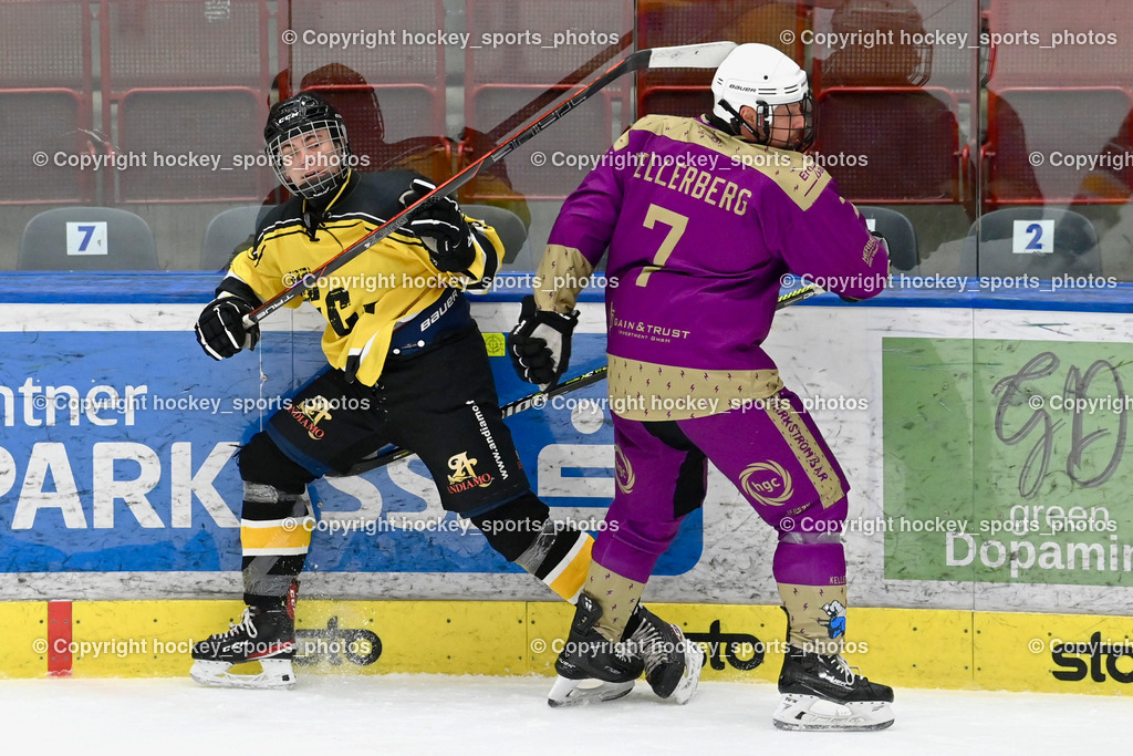EC Kellerberg vs. EC Arnoldstein | #93 Macor Erik EC Arnoldstein, #7 Neubauer Alexander EC Kellerberg, EC Kellerberg vs. EC Arnoldstein, EC Kellerberg vs. EC Arnoldstein am 03.02.2025 in Villach (Stadthalle Villach), Austria, (Photo by Bernd Stefan)