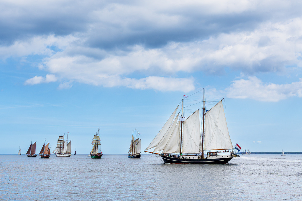 Segelschiffe auf der Ostsee während der Hanse Sail in Rostock | Segelschiffe auf der Ostsee während der Hanse Sail in Rostock.