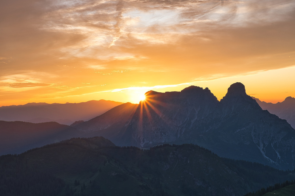 Sonnenuntergang im Gesäuse | Reichensteingruppe mit Kaibling, Sparafeld und Admonter Reichenstein