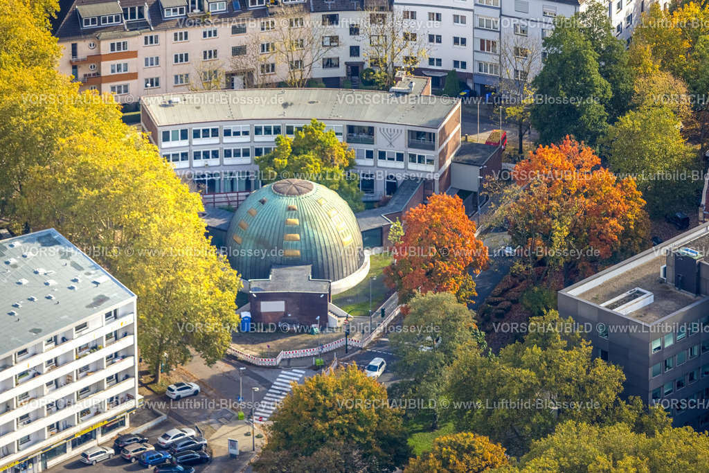 Essen251003395Mitte | Luftbild, Synagoge der Jüdischen Kultusgemeinde, halbrunde Kuppel, Südostviertel, Essen, Ruhrgebiet, Nordrhein-Westfalen, Deutschland