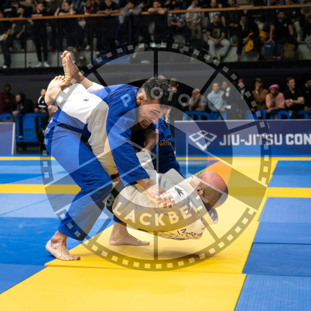 20240123PBB03405 | Fighters compete during the second day of the IBJJF European Championship in Paris, France, on January 23, 2024.